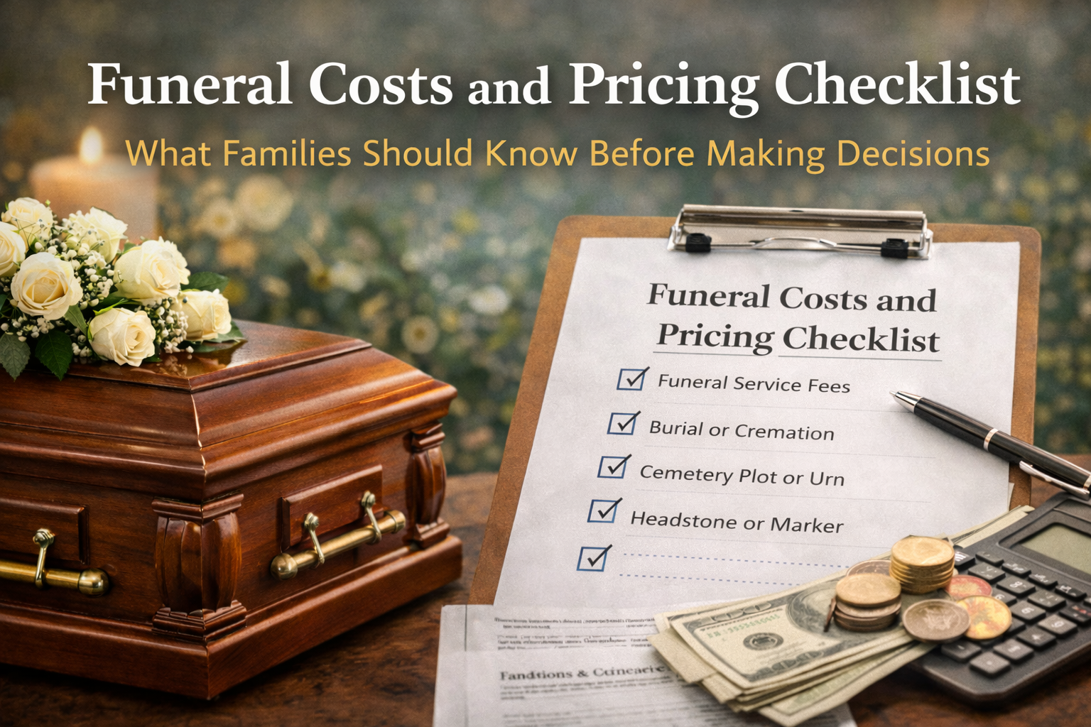 Funeral Costs and Pricing Checklist