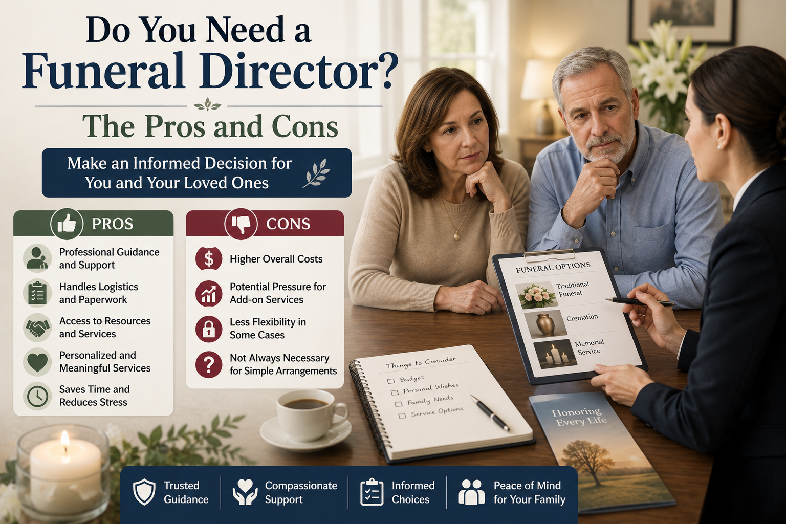 Do you need a funeral director? The pros and cons